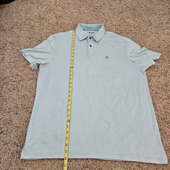 Izod Golf w/Stretch Green & White Strips Men's Size Large - Picture 8 of 8